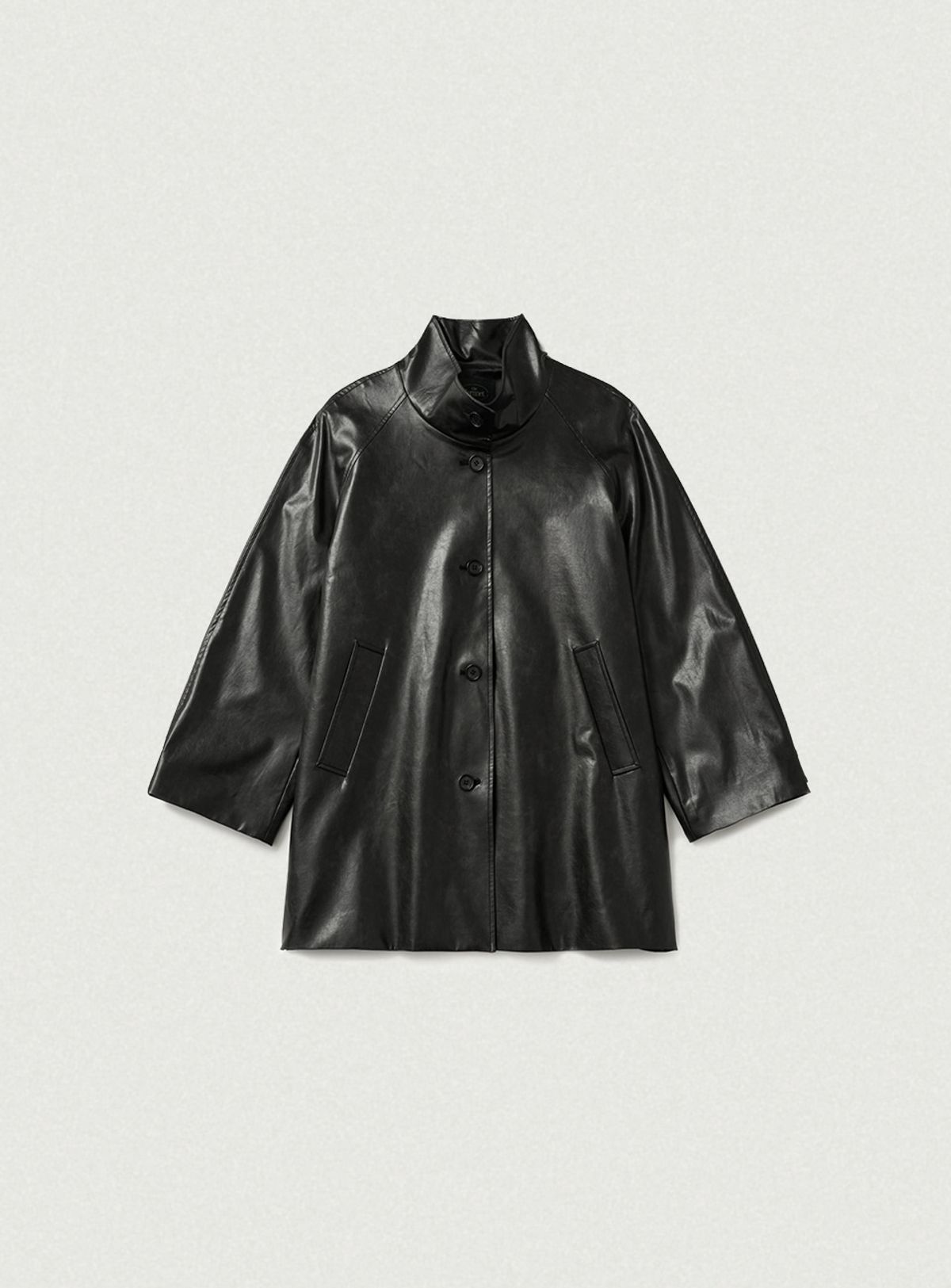 더바넷(THEBARNNET) Arlen Alter Leather Half Coat_Black