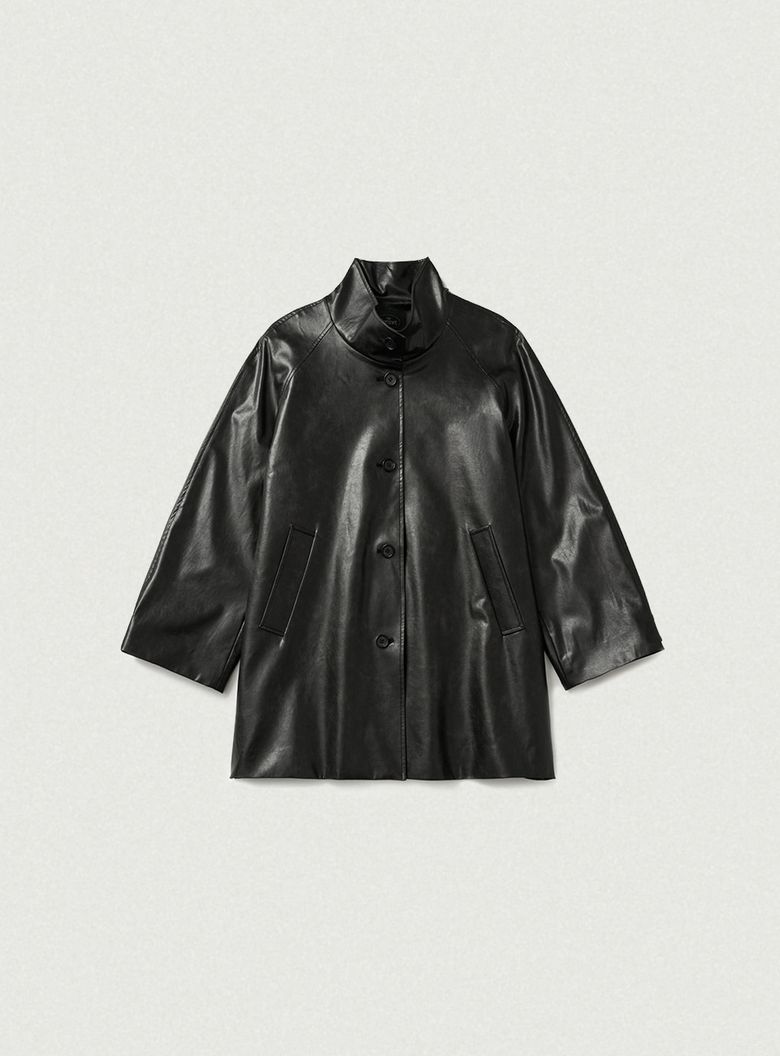 Arlen Alter Leather Half Coat_Black