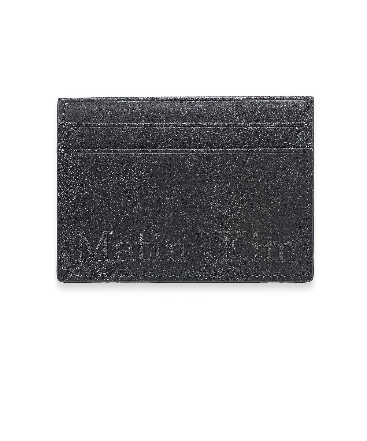 마뗑킴(MATIN KIM) EMBOSSED LOGO CARD WALLET IN DARK BROWN