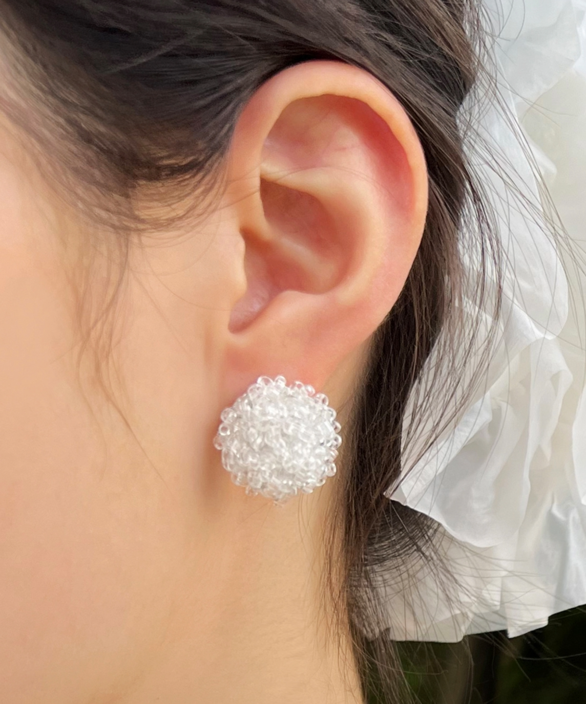 판타스틱 플래닛(FANTASTIC PLANET) transparent beads blossom earrings