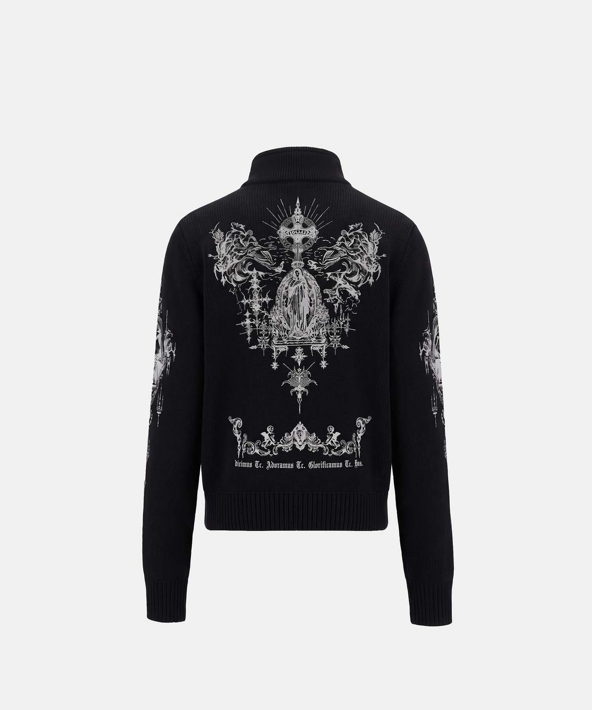 배드블러드(BADBLOOD) T.M.V. SAINT DOMINIC Full-Zip 니트 트랙 탑 - 블랙
