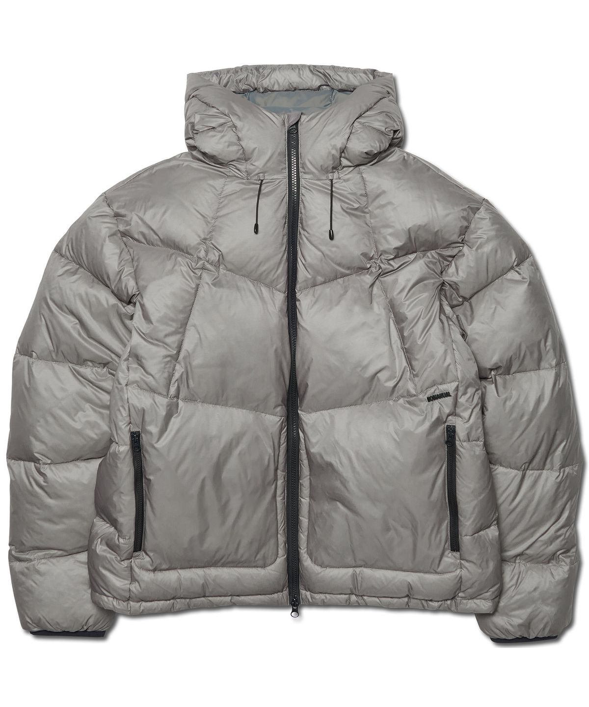 노매뉴얼(NOMANUAL) SLANT CROP HOODED DUCK DOWN - CHARCOAL