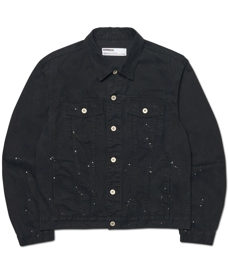 PAINTED TRUCKER JACKET - WASHED BLACK