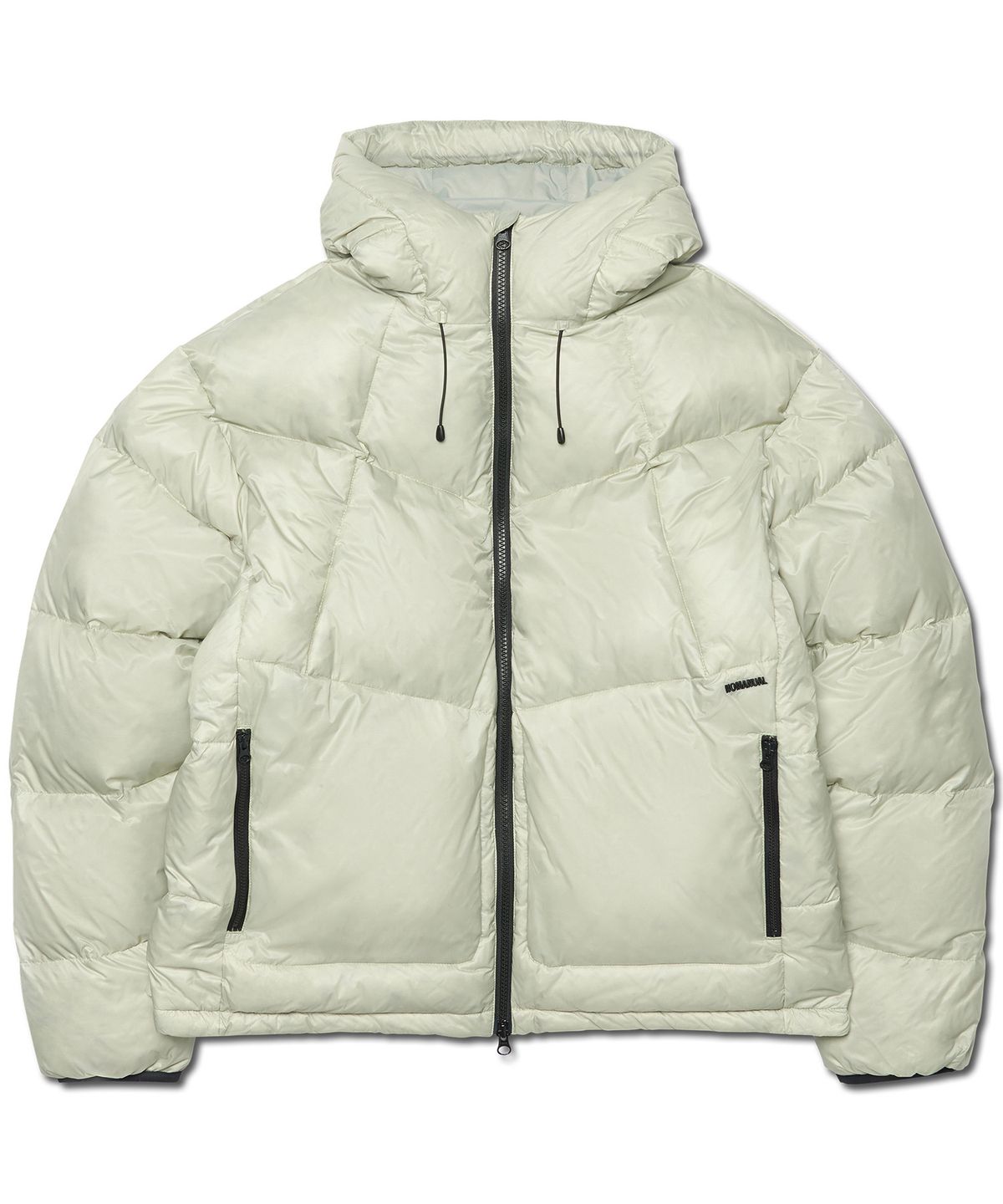 노매뉴얼(NOMANUAL) SLANT CROP HOODED DUCK DOWN - GRAY