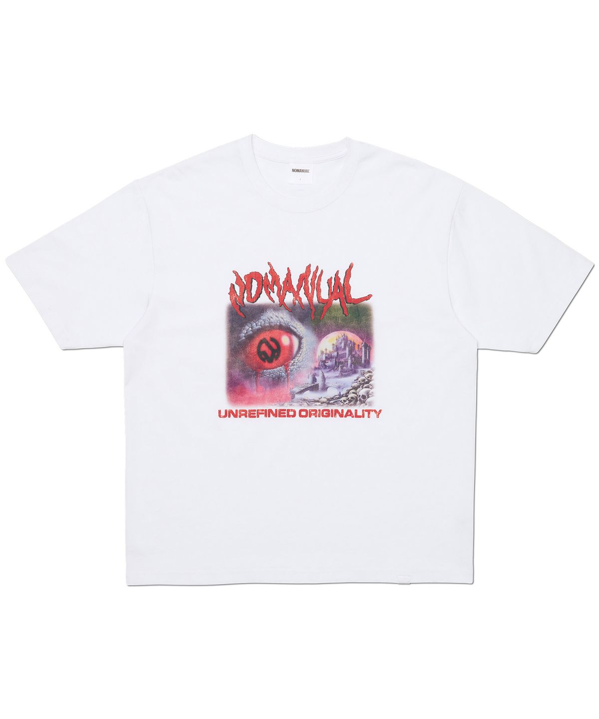 노매뉴얼(NOMANUAL) NIGHTMARE POSTER T-SHIRT - WHITE
