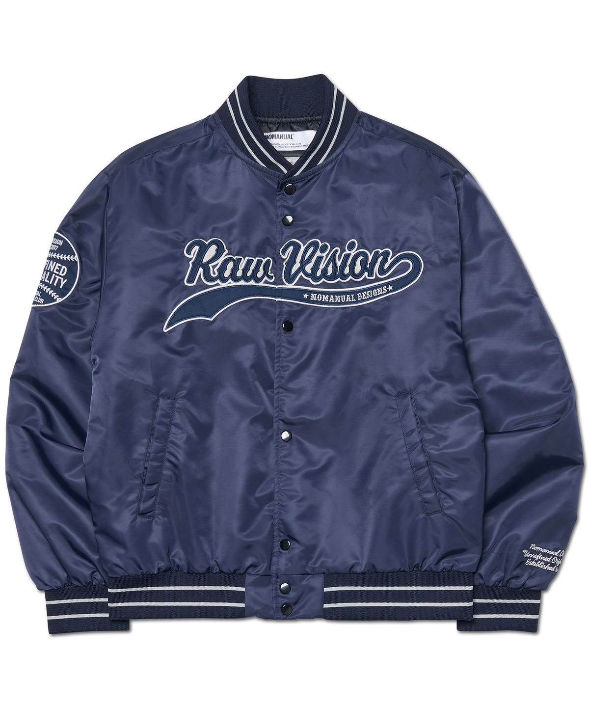 노매뉴얼(NOMANUAL) R.V STADIUM JACKET - NAVY