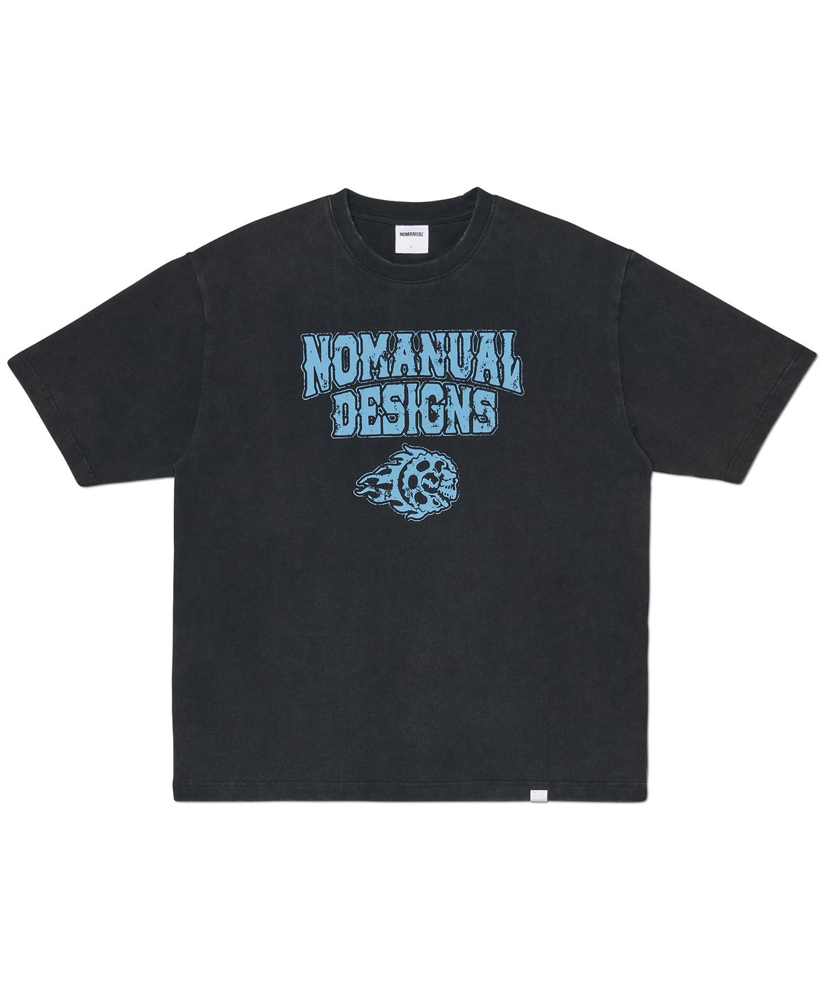 노매뉴얼(NOMANUAL) SKULL RIDER T-SHIRT - WASHED BLACK