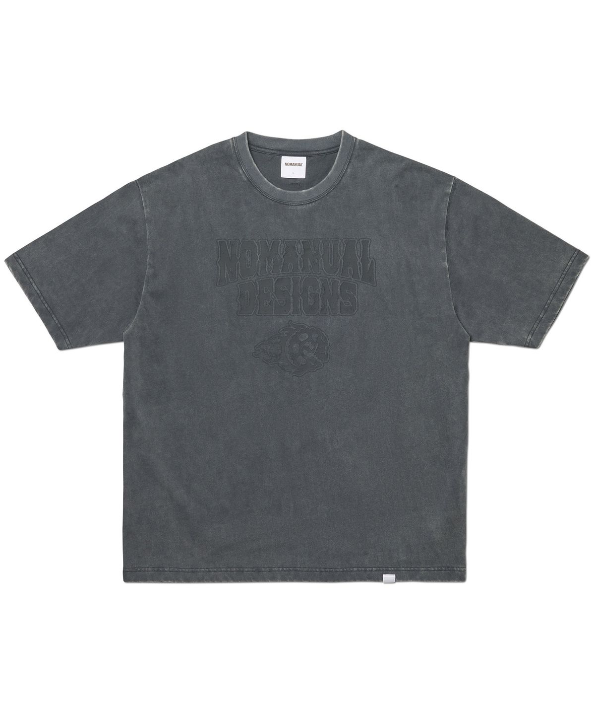 노매뉴얼(NOMANUAL) SKULL RIDER T-SHIRT - WASHED GRAY
