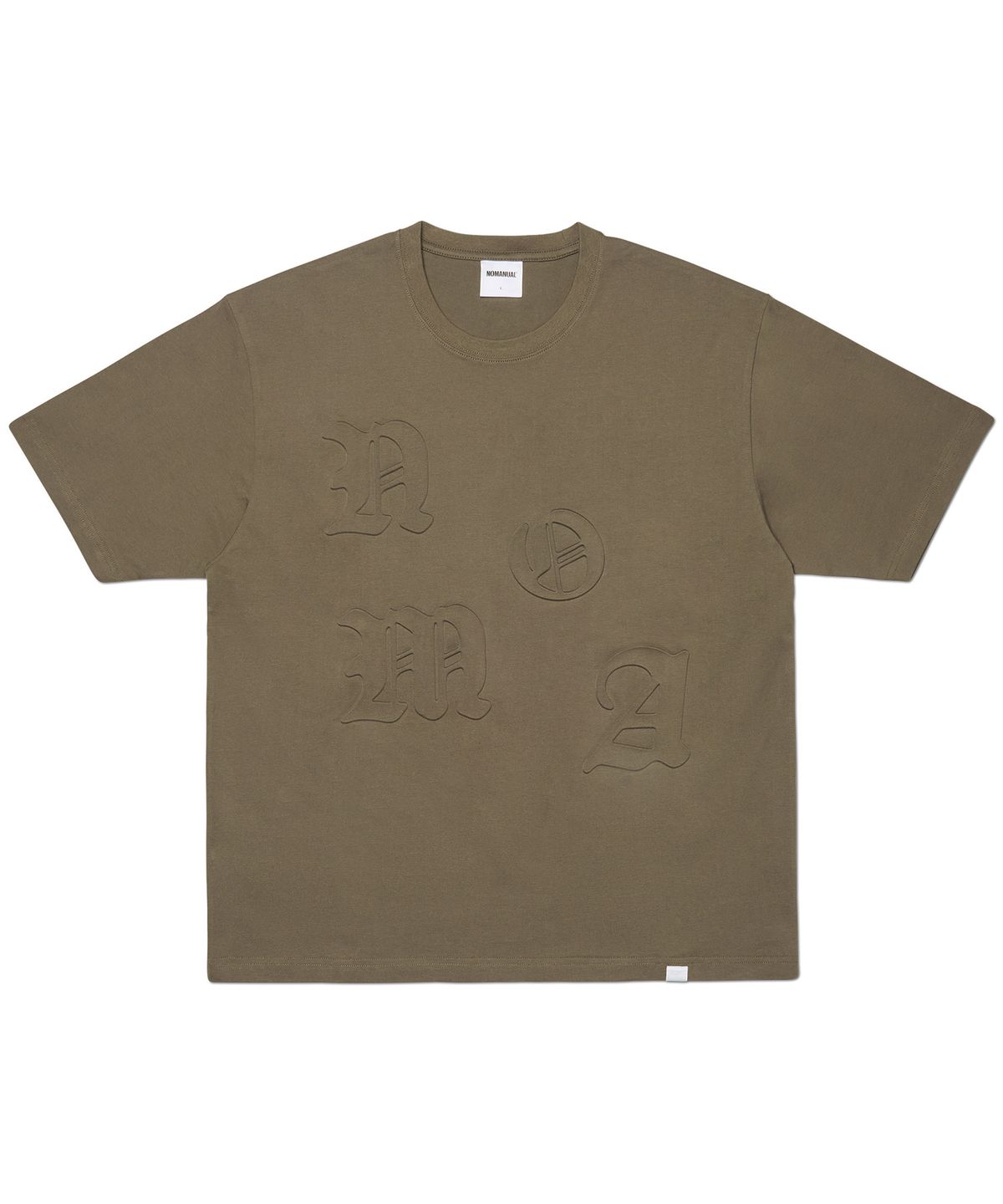 노매뉴얼(NOMANUAL) NM EMBOSSED T-SHIRT - BROWN