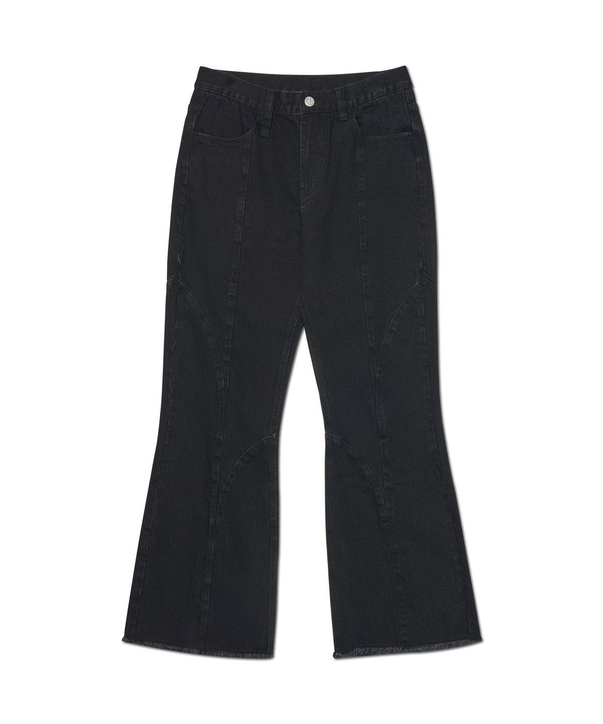 노매뉴얼(NOMANUAL) C.L FLARE DENIM PANTS - BLACK