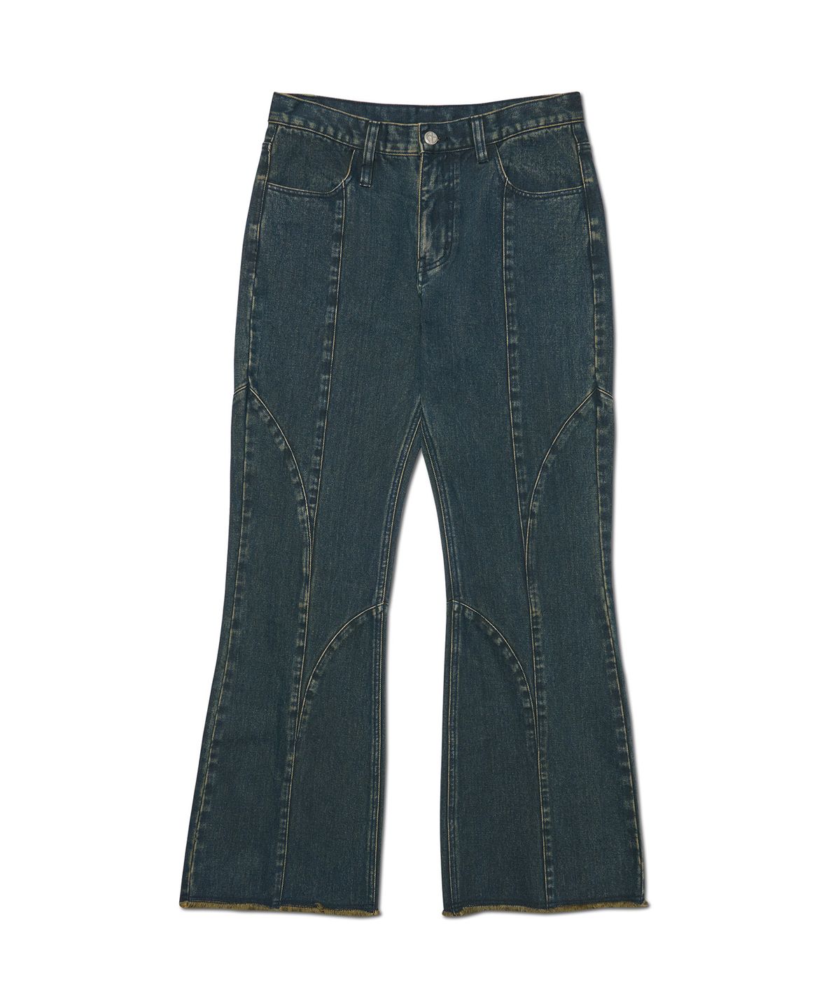 노매뉴얼(NOMANUAL) C.L FLARE DENIM PANTS - WASHED BLUE