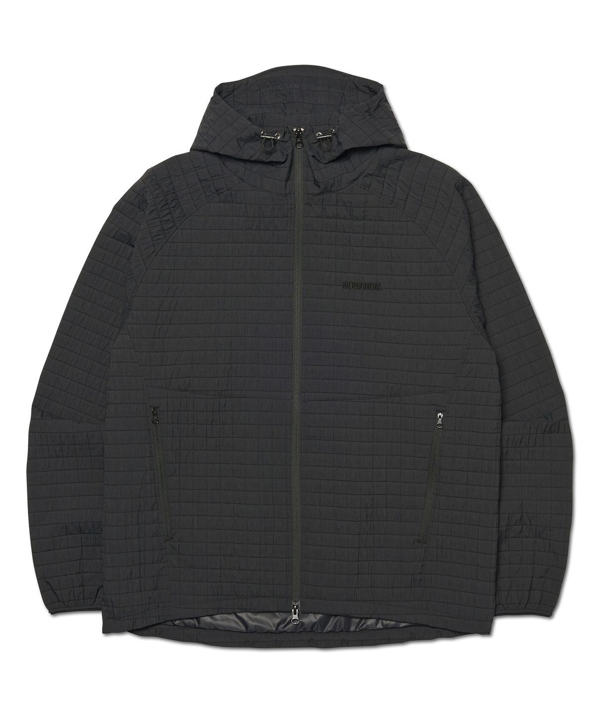 노매뉴얼(NOMANUAL) GRID WINDBREAKER - BLACK