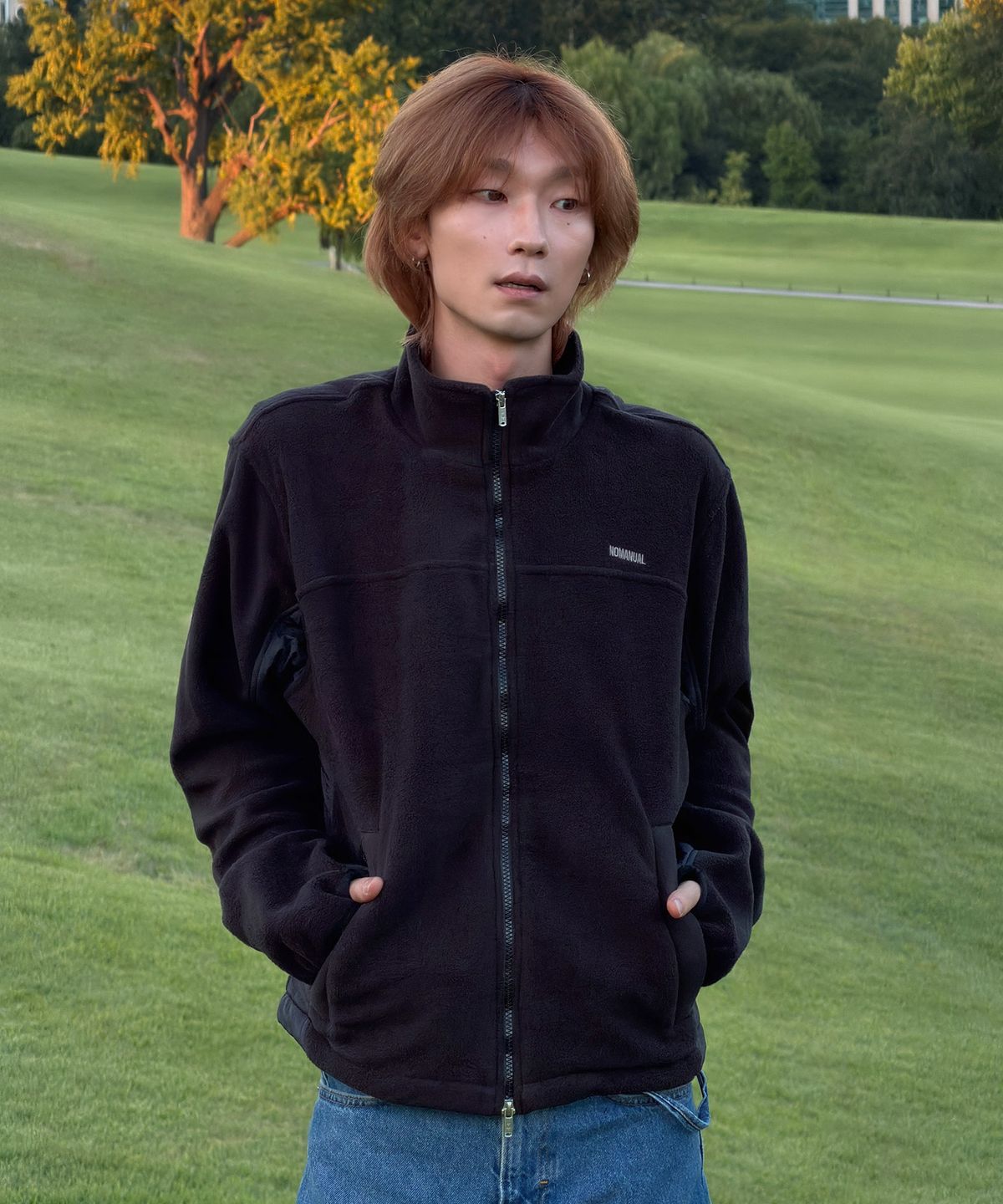 노매뉴얼(NOMANUAL) N.B FLEECE JACKET - BLACK