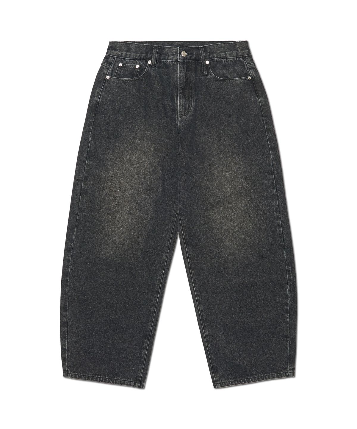 노매뉴얼(NOMANUAL) BASIC WASHED DENIM PANTS - WASHED BLACK