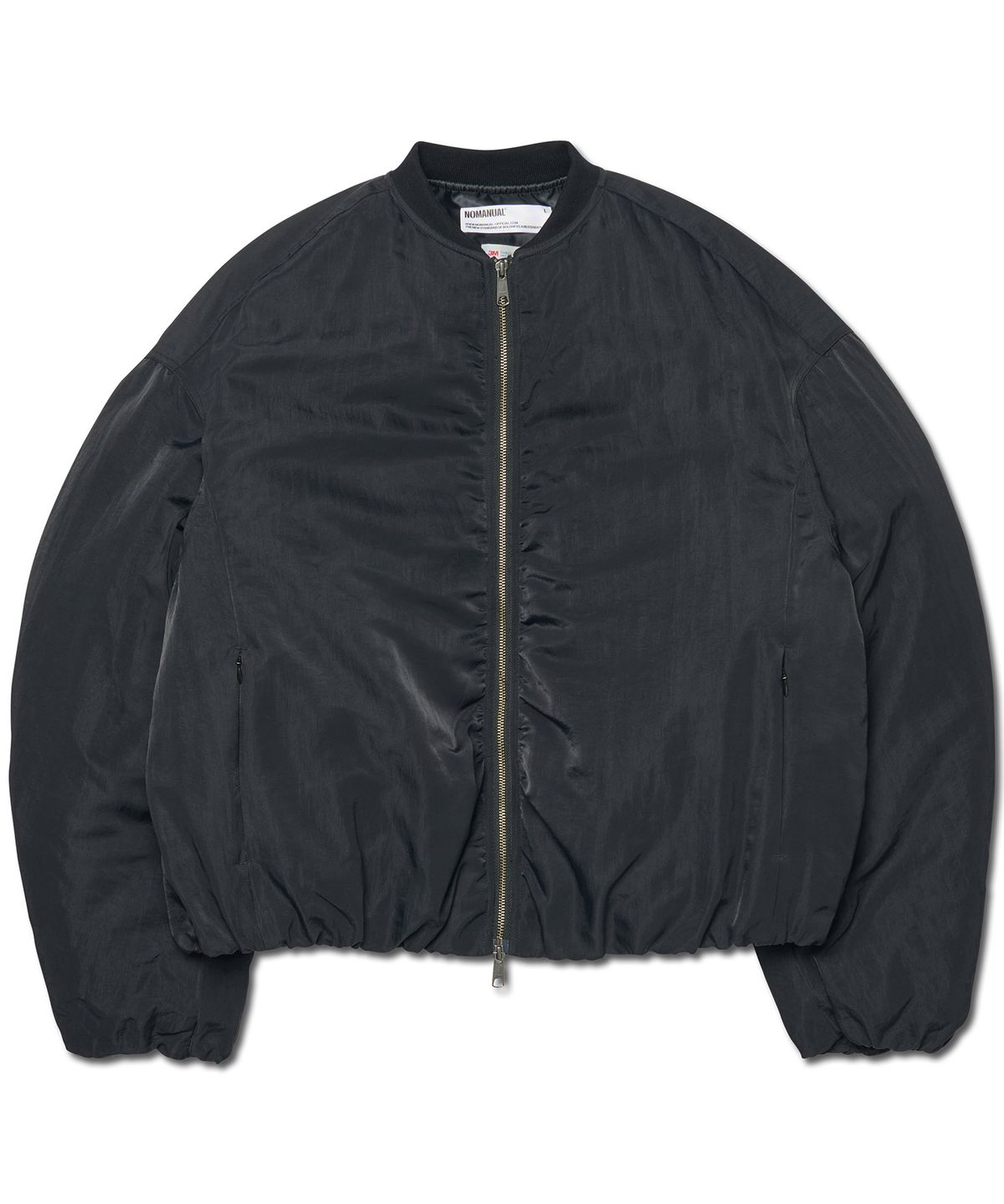 노매뉴얼(NOMANUAL) OVERSIZED BOMBER JACKET - BLACK
