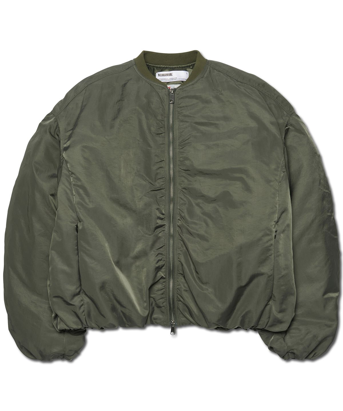 노매뉴얼(NOMANUAL) OVERSIZED BOMBER JACKET - DEEP KHAKI