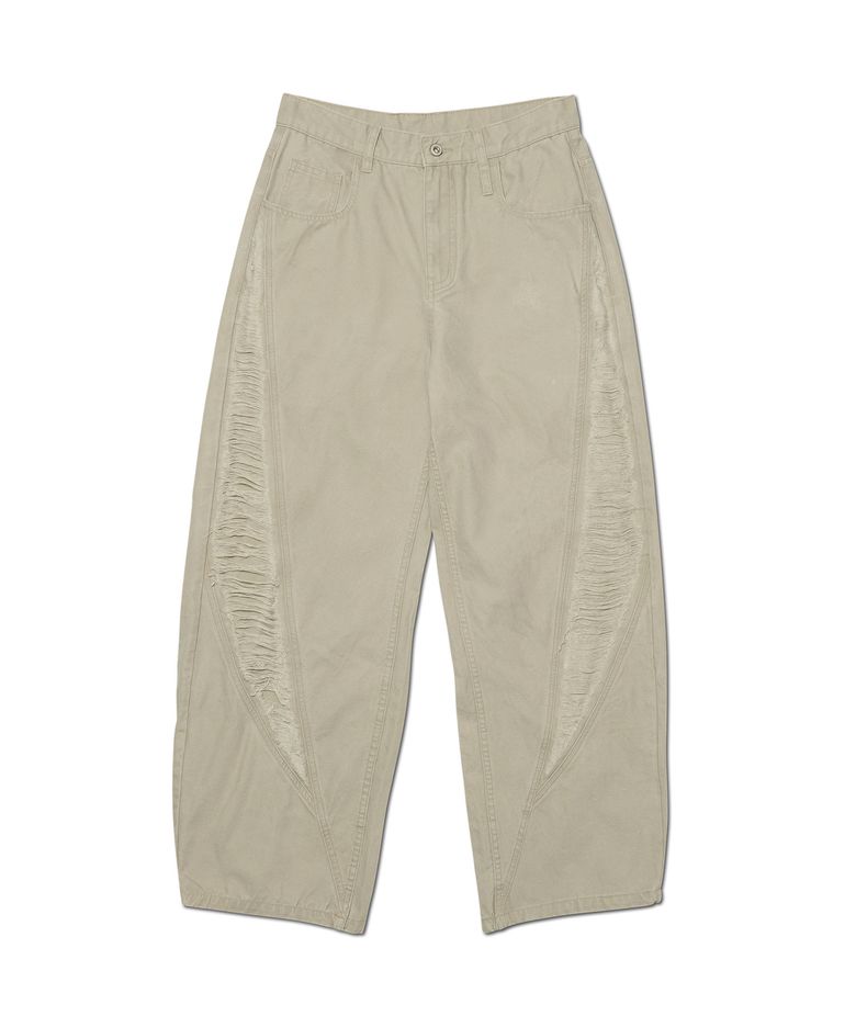 PANEL DESTROYED PANTS - BEIGE