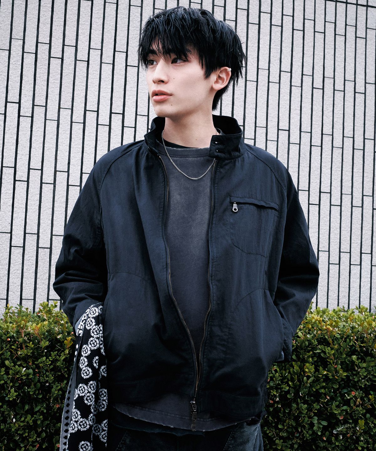 노매뉴얼(NOMANUAL) NEO HARRINGTON JACKET - WASHED BLACK