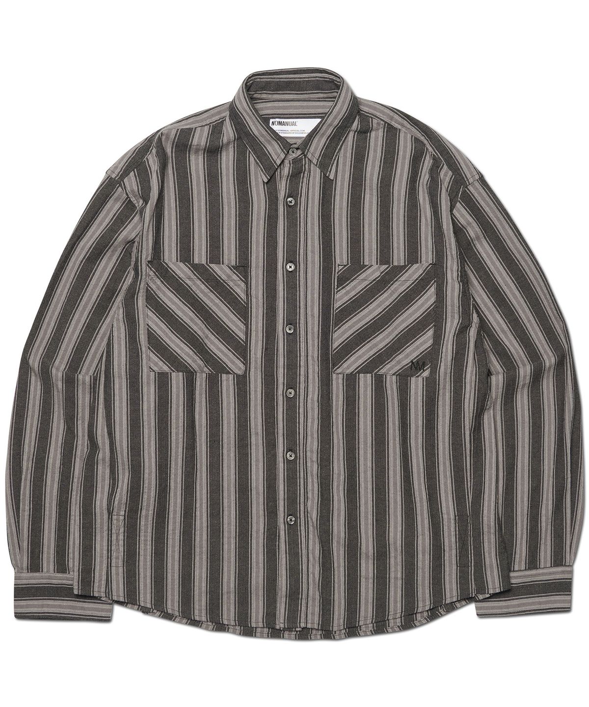 노매뉴얼(NOMANUAL) M.L STRIPE SHIRT - BLACK