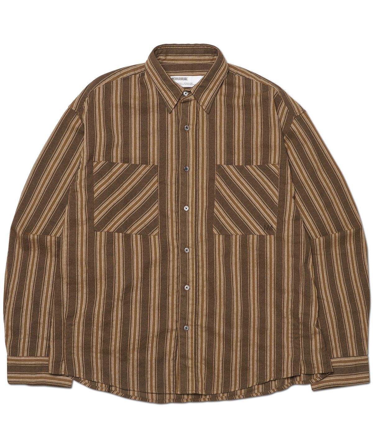 노매뉴얼(NOMANUAL) M.L STRIPE SHIRT - BROWN