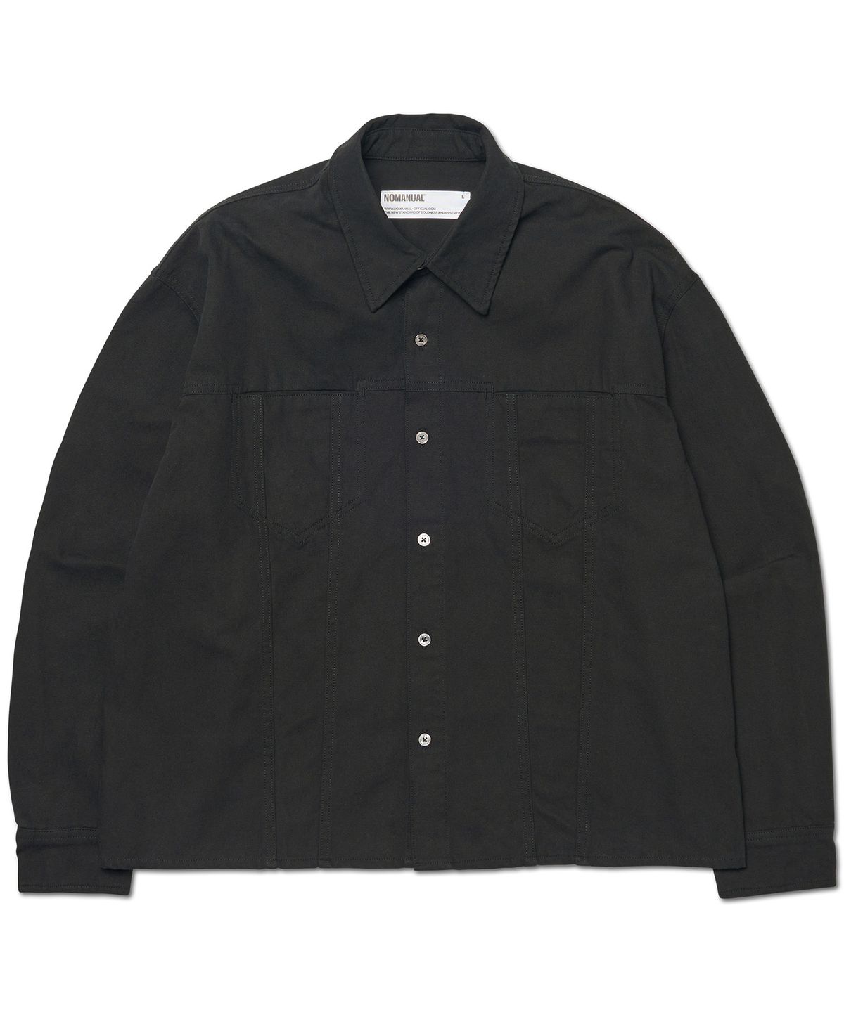 노매뉴얼(NOMANUAL) M.L CROP SHIRT - BLACK
