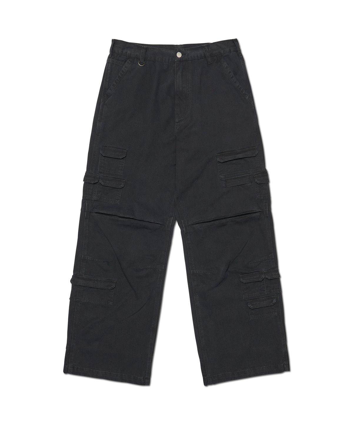 노매뉴얼(NOMANUAL) VTG UTILITY CARGO PANTS - WASHED BLACK
