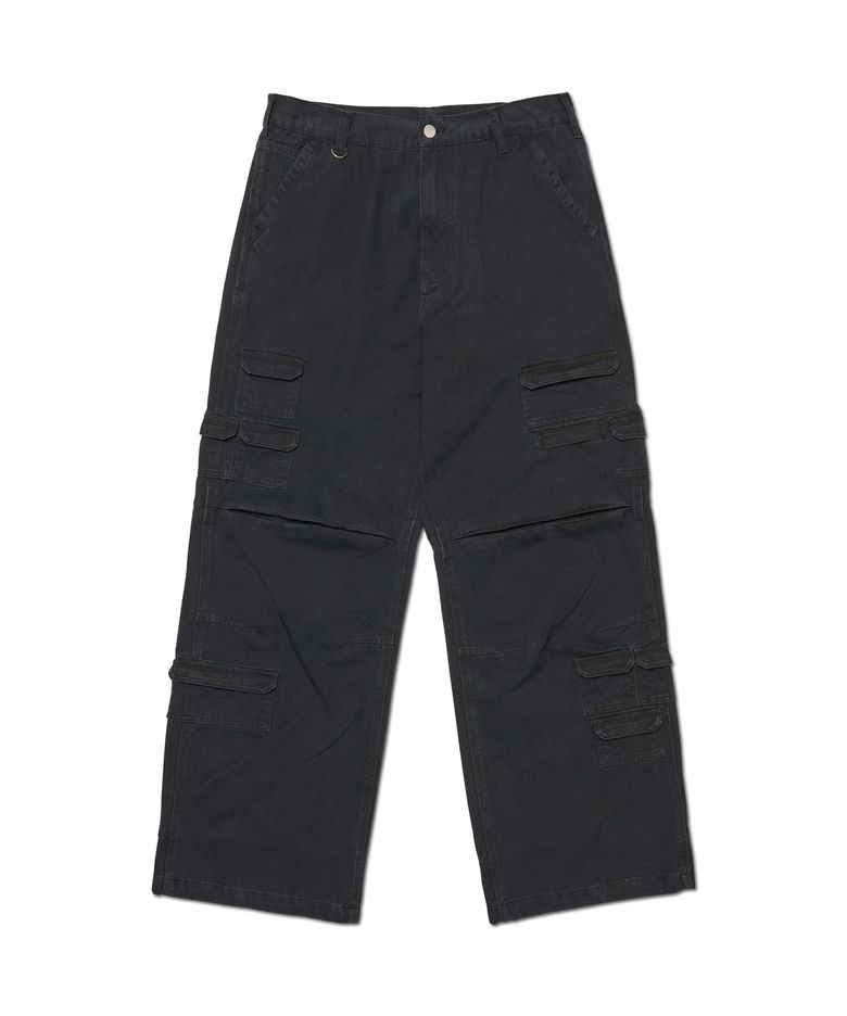 VTG UTILITY CARGO PANTS - WASHED BLACK