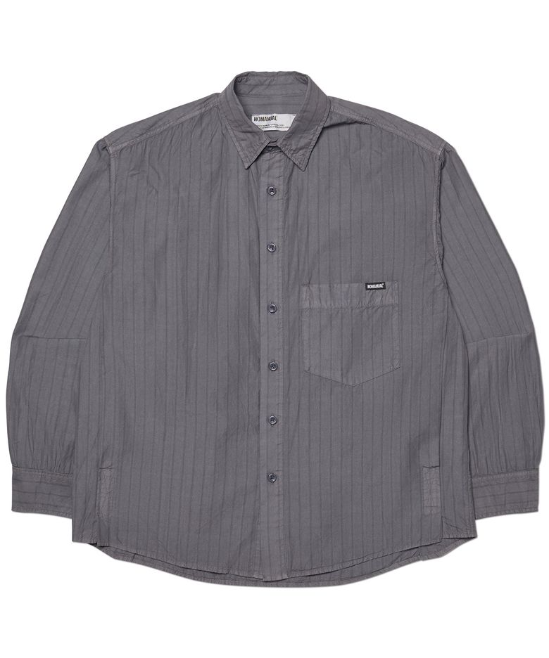 DYED STRIPED SHIRT - DYED PURPLE