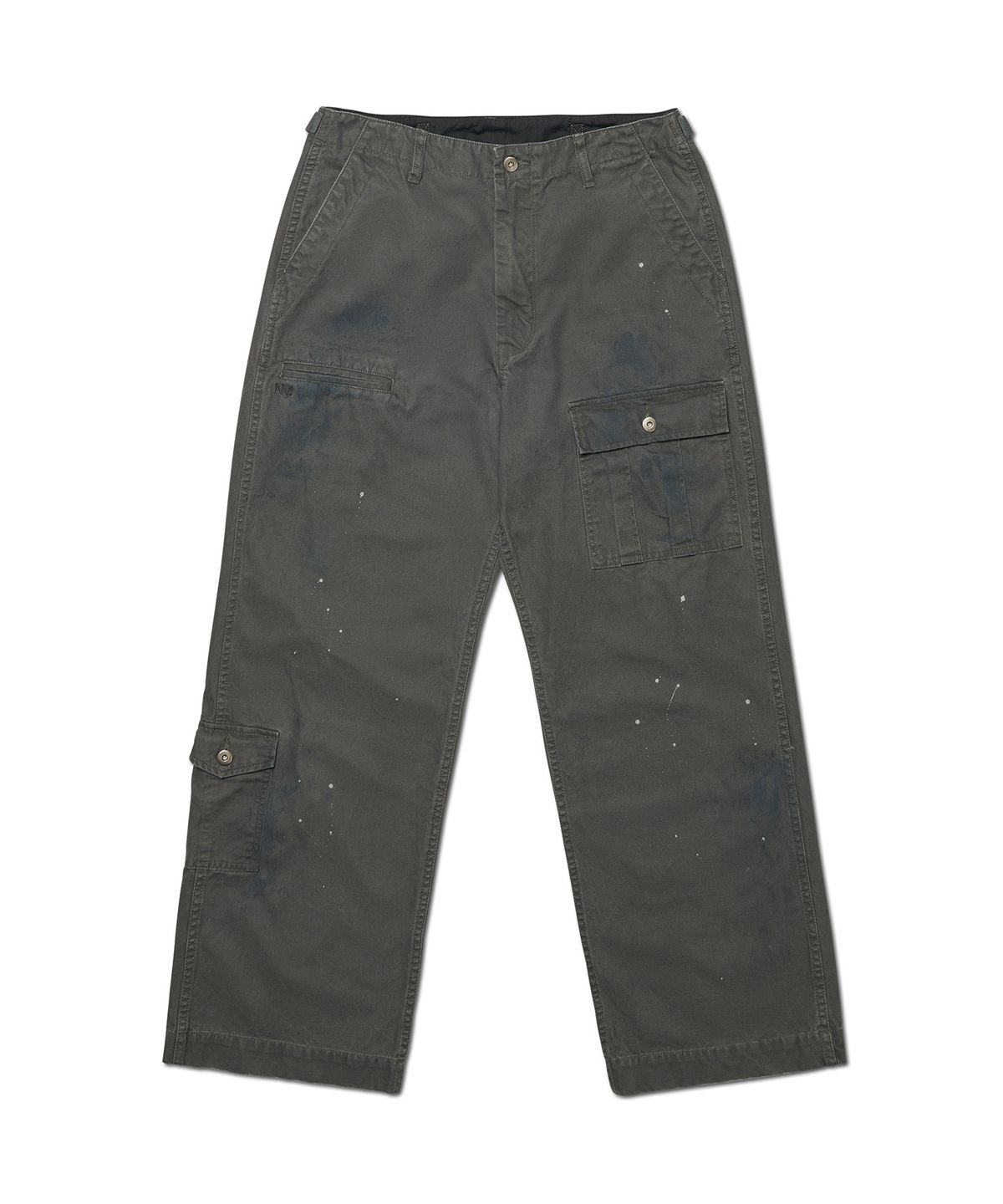 노매뉴얼(NOMANUAL) SPLATTER CARGO PANTS - WASHED CHARCOAL
