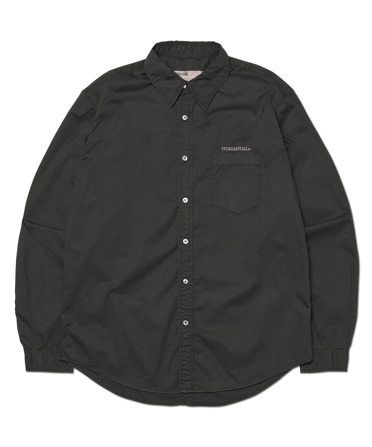 노매뉴얼(NOMANUAL) OVERDYED COMFORT SHIRT - WASHED BLACK