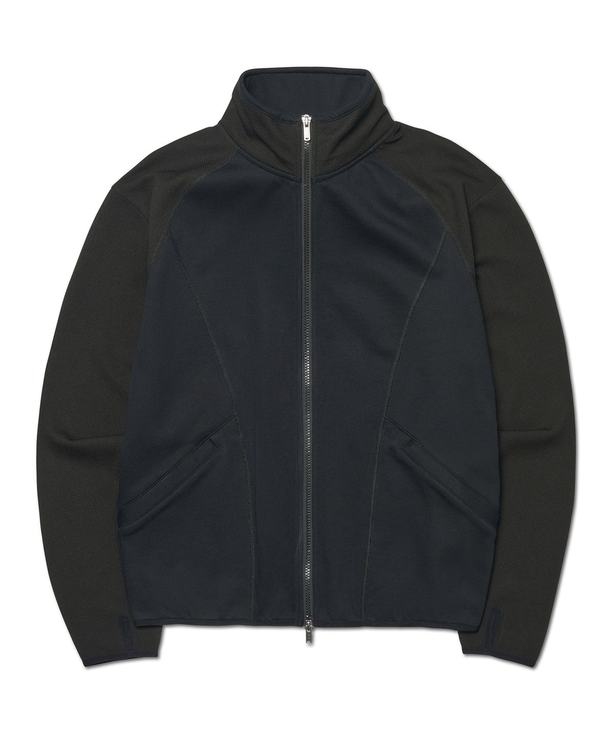 노매뉴얼(NOMANUAL) C.L WAFFLE JERSEY - BLACK