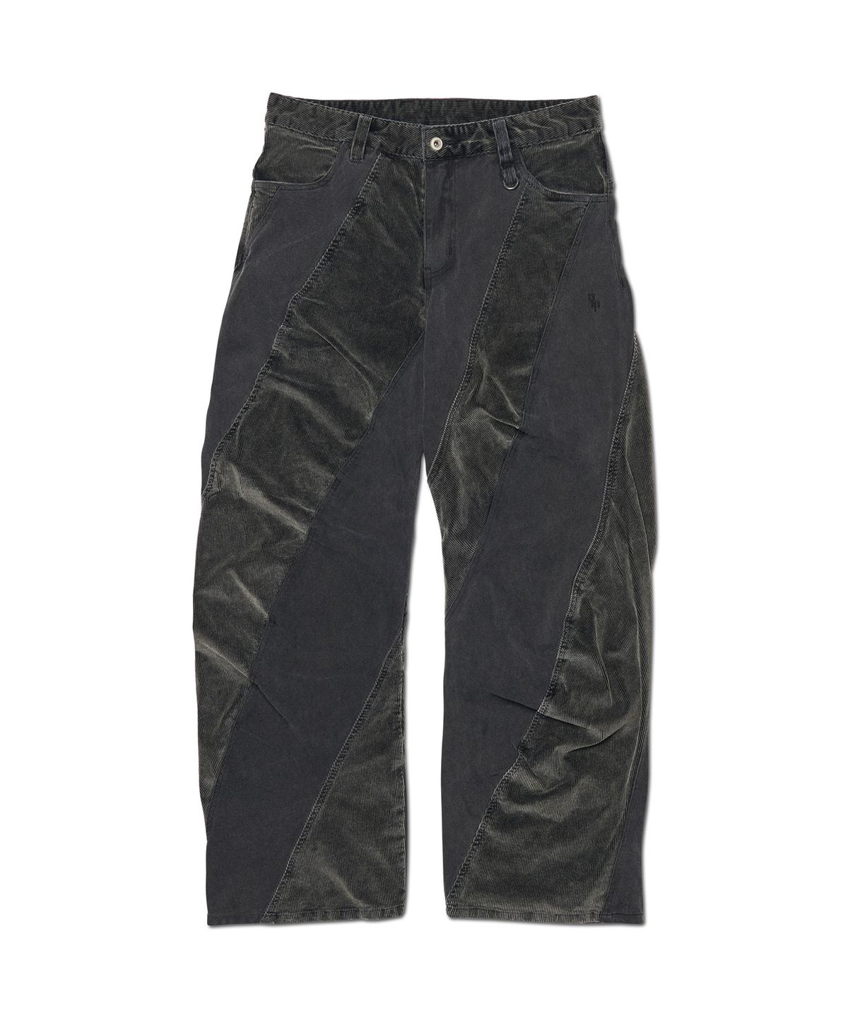 노매뉴얼(NOMANUAL) DUAL TEXTURE TWISTED PANTS - BLACK