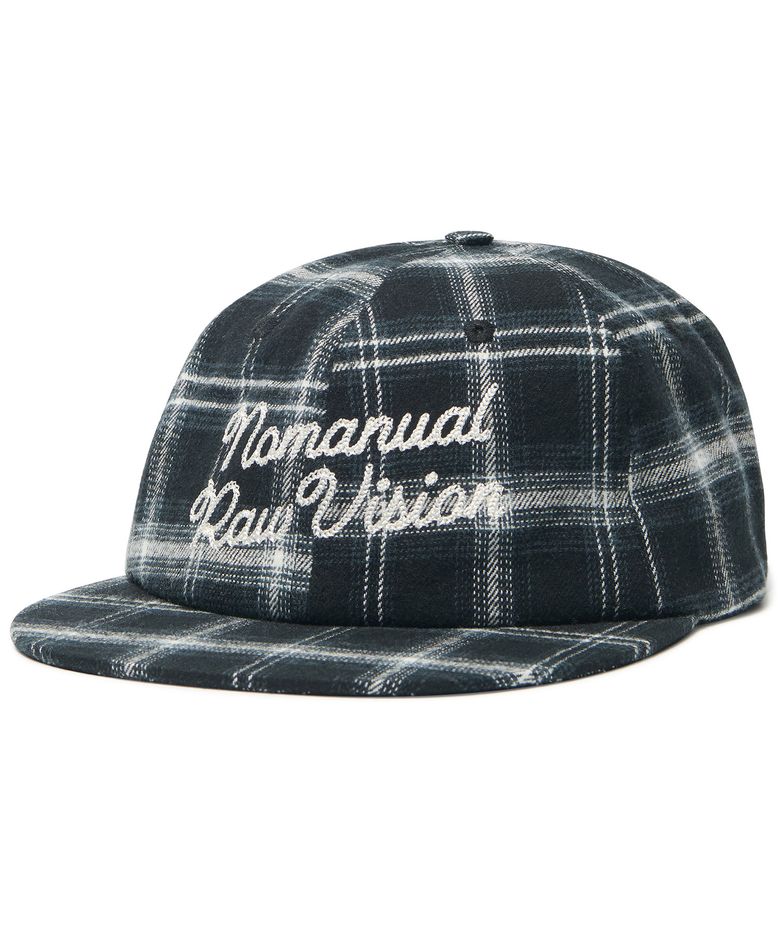 N.R CHECK BALL CAP - BLACK