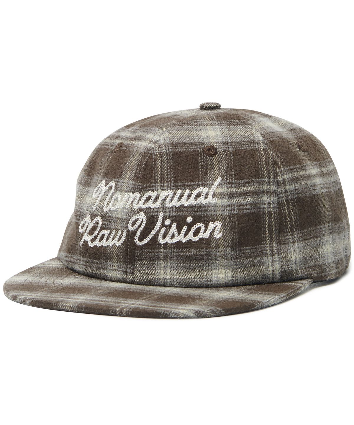 노매뉴얼(NOMANUAL) N.R CHECK BALL CAP - BROWN