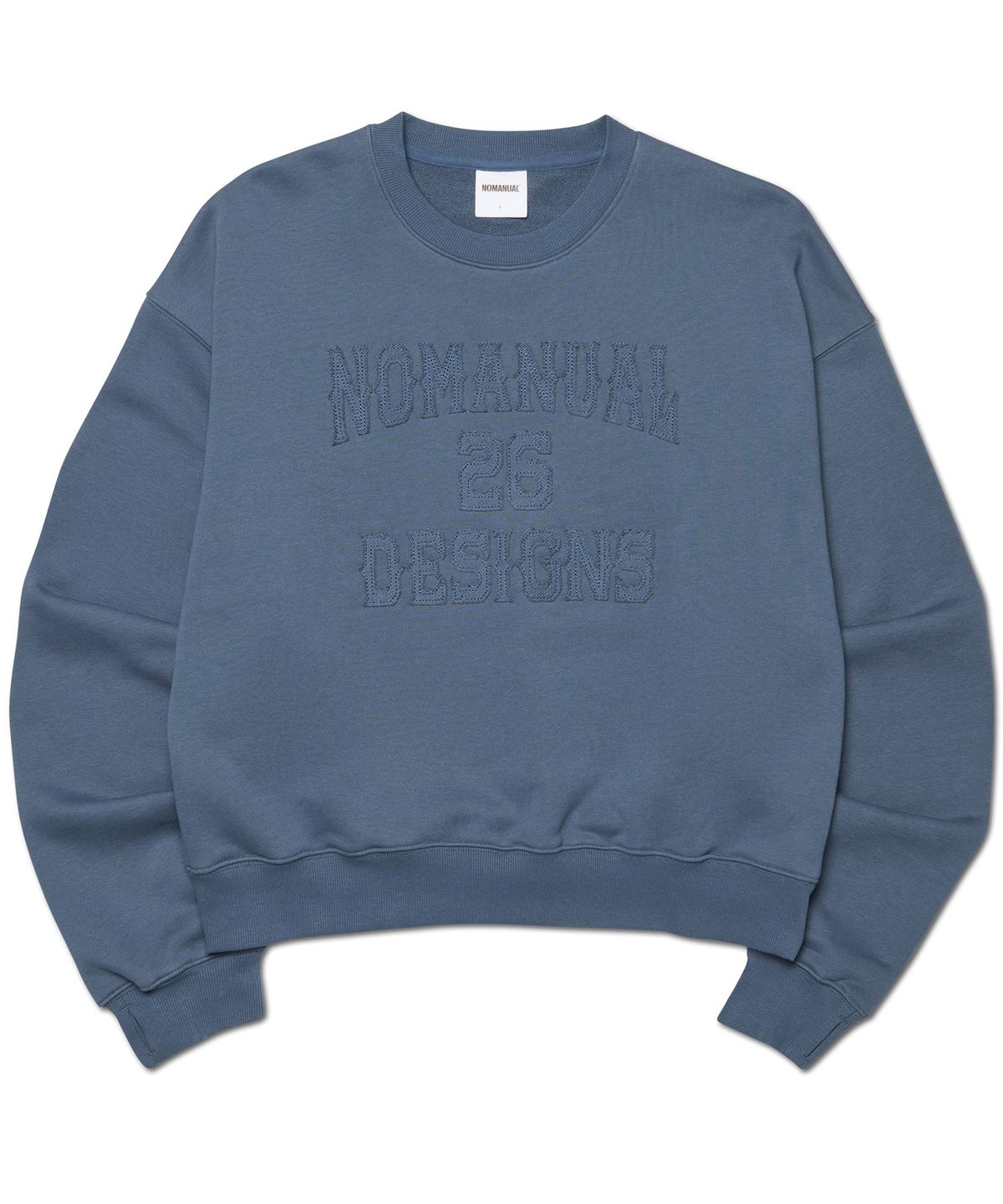 노매뉴얼(NOMANUAL) N.D.A CROP SWEATSHIRT - NAVY