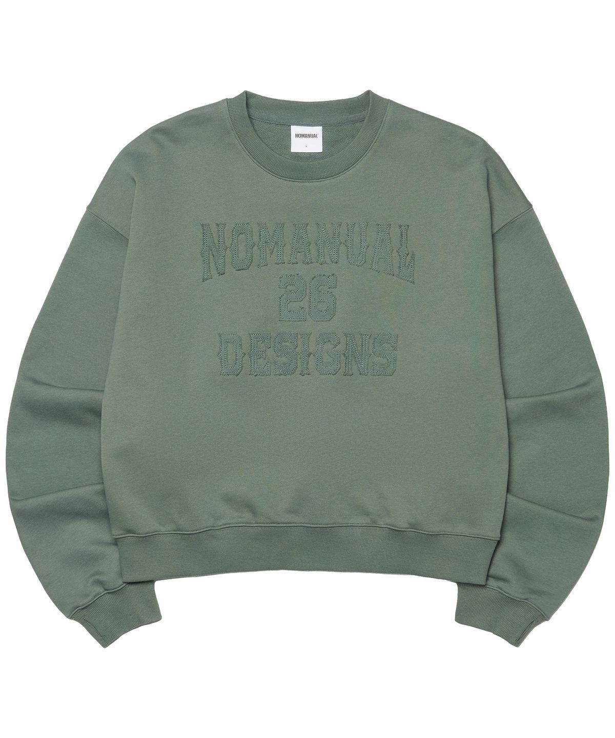 노매뉴얼(NOMANUAL) N.D.A CROP SWEATSHIRT - LIGHT KHAKI