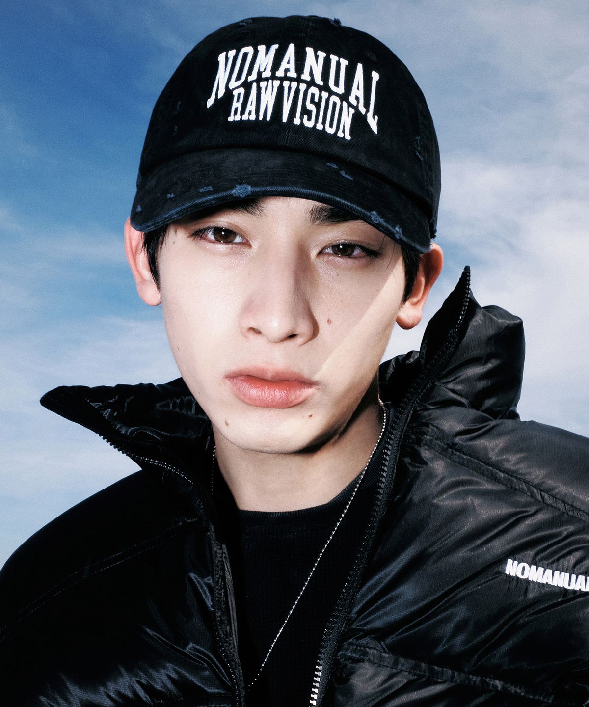 노매뉴얼(NOMANUAL) RAW VISION DAMAGED BALL CAP - WASHED BLACK