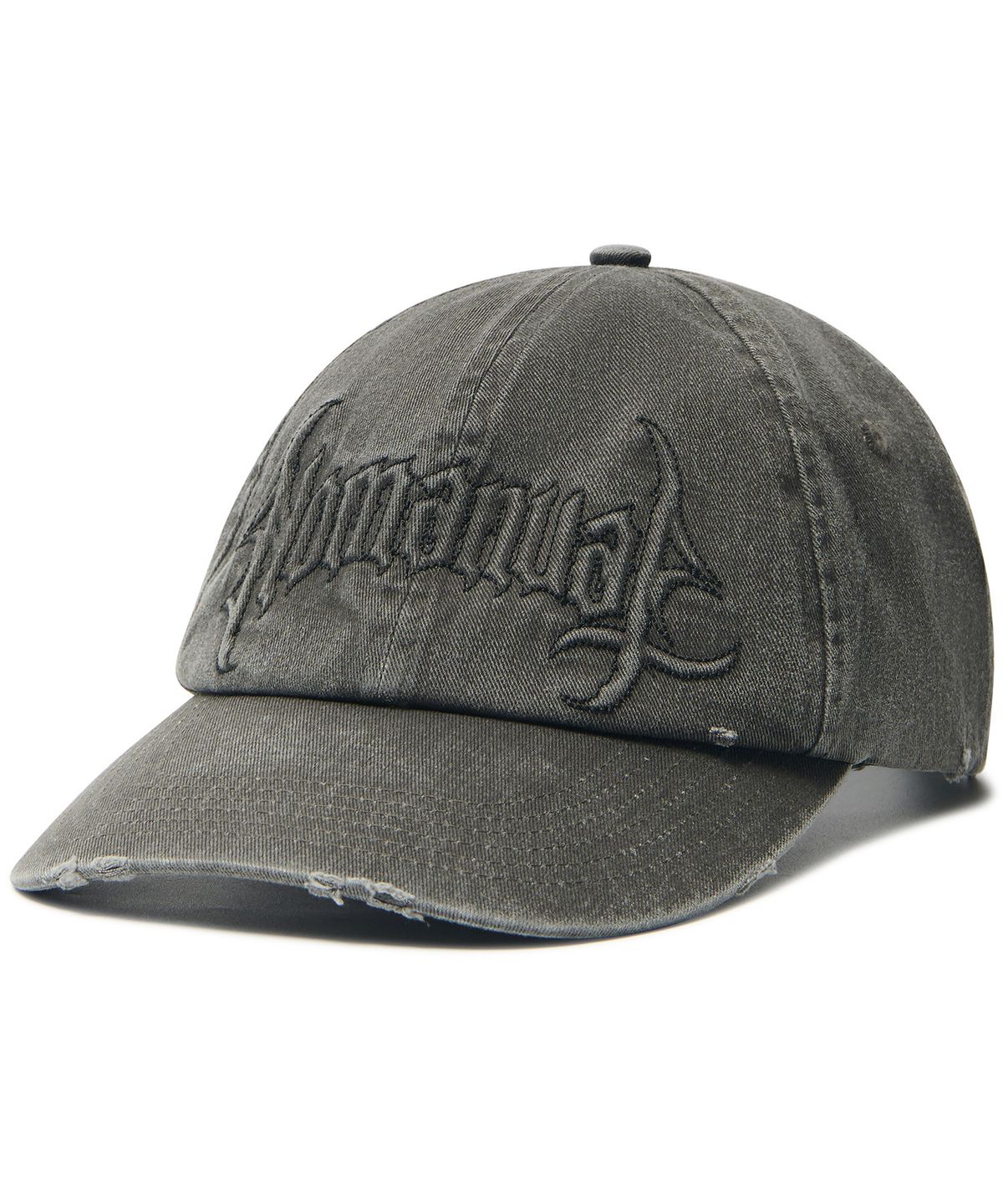 노매뉴얼(NOMANUAL) GOTHIC LOGO WASHED BALL CAP - WASHED BLACK