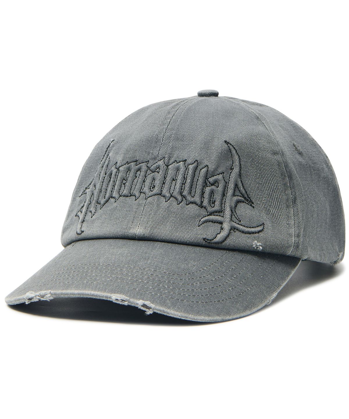 노매뉴얼(NOMANUAL) GOTHIC LOGO WASHED BALL CAP - WASHED GRAY