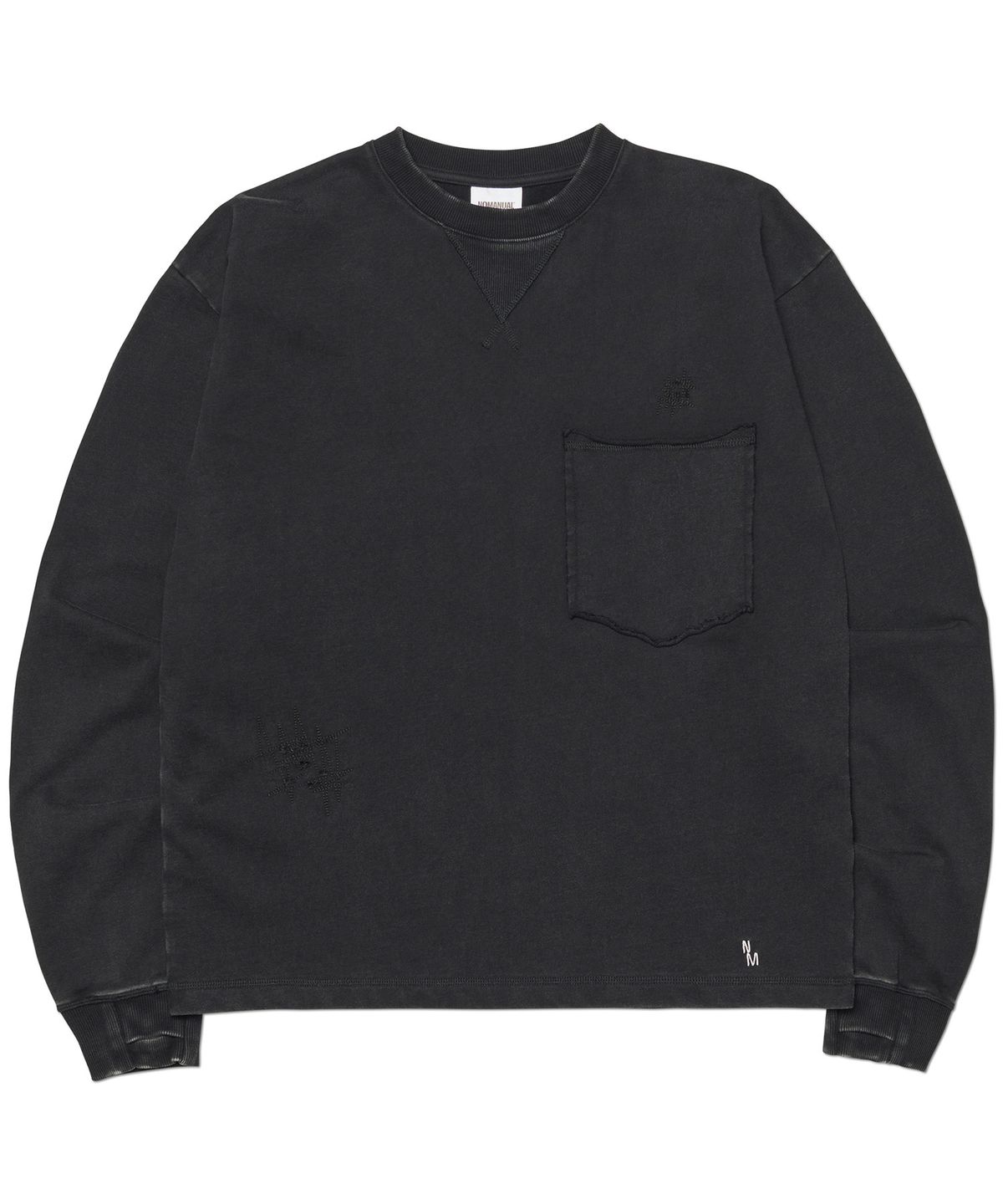 노매뉴얼(NOMANUAL) NM NEO VINTAGE LONG SLEEVE TEE - WASHED BLACK