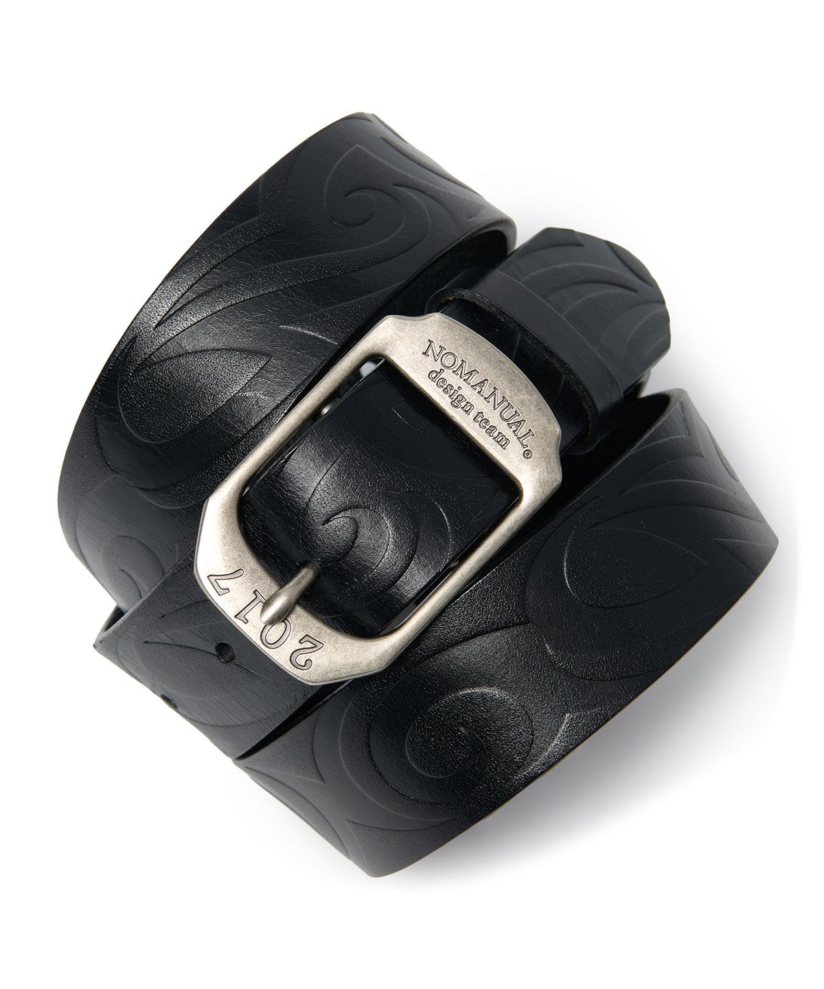 노매뉴얼(NOMANUAL) TRIBAL LEATHER BELT - BLACK
