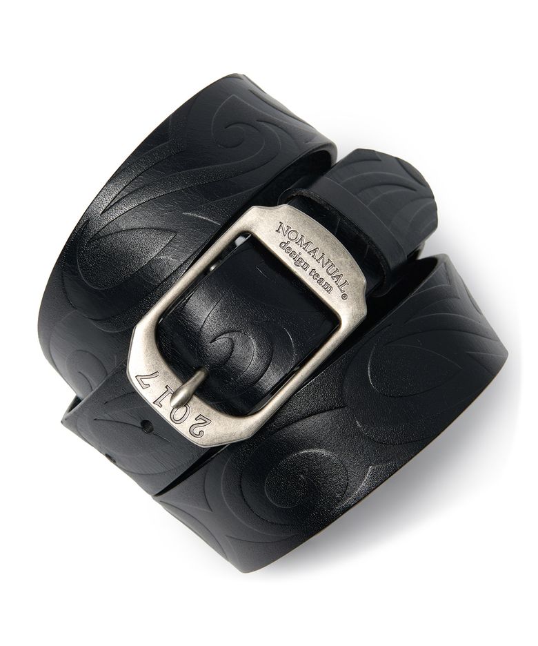 TRIBAL LEATHER BELT - BLACK