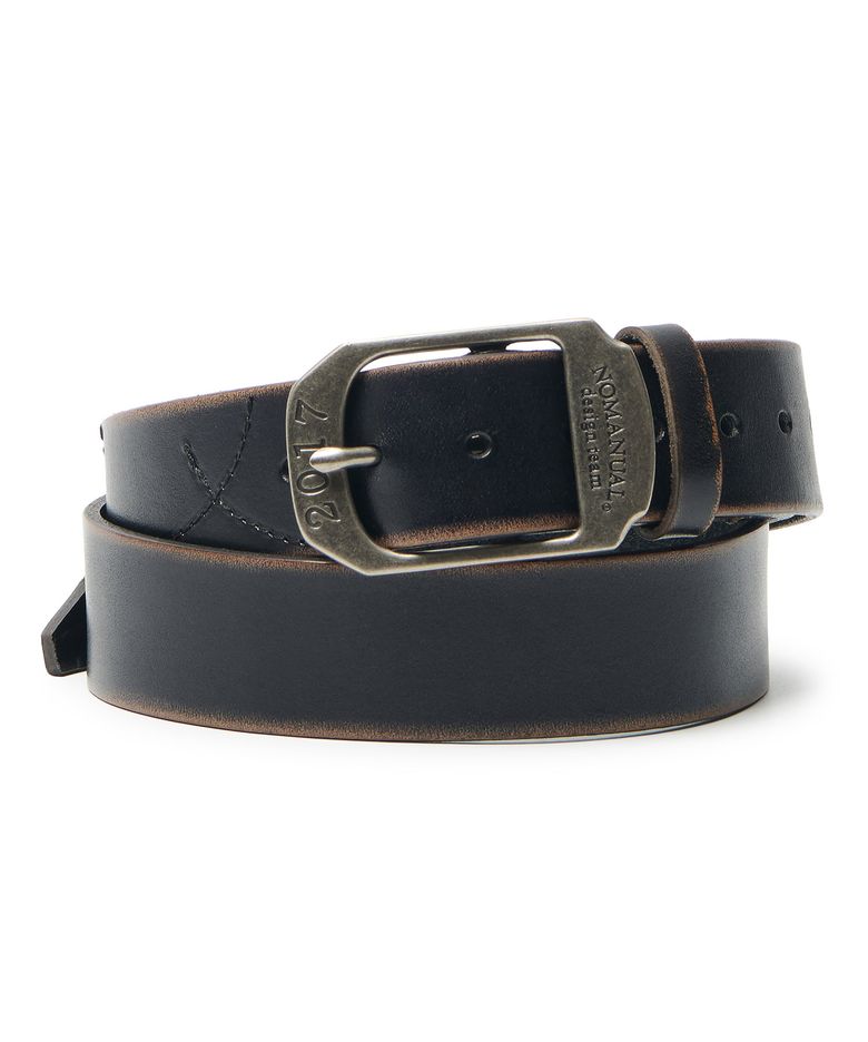 NM VINTAGE LEATHER BELT - BLACK