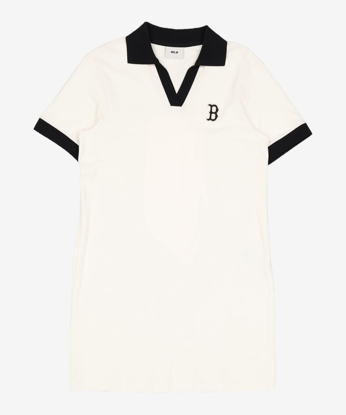 엠엘비(MLB) 여성 오픈카라 배색 컴포터블핏 카라 원피스 BOS (Cream) XS