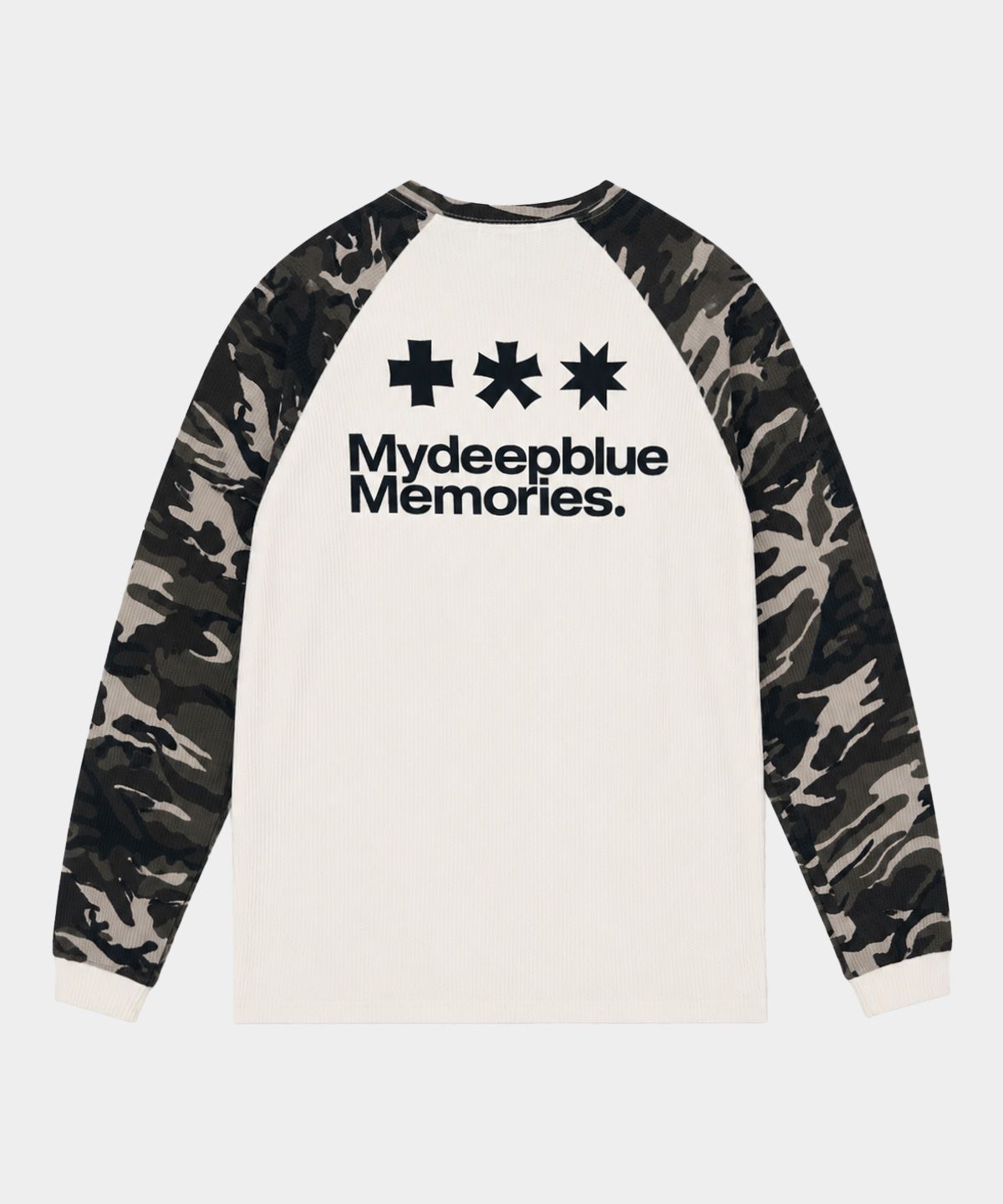 마이딥블루메모리즈(MY DEEP BLUE MEMORIES) MM LOGO WAFFLE RAGLAN TEE (BEIGE)