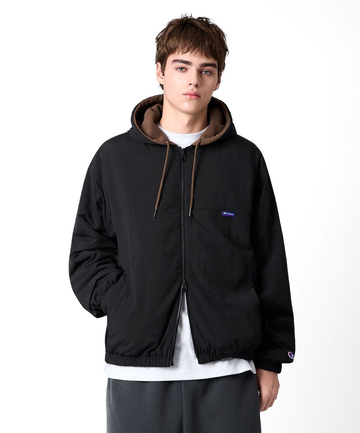 챔피온(CHAMPION) 폴라텍 리버시블 2WAY 후드 재킷 Black