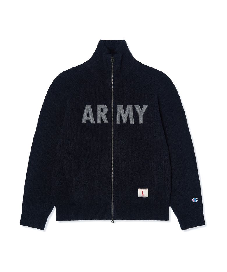 헤리티지 ARMY 부클 니트 집업 Navy