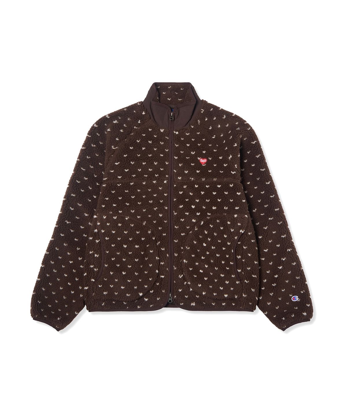 챔피온(CHAMPION) 여성 하트 로고 플리스 재킷 Brown