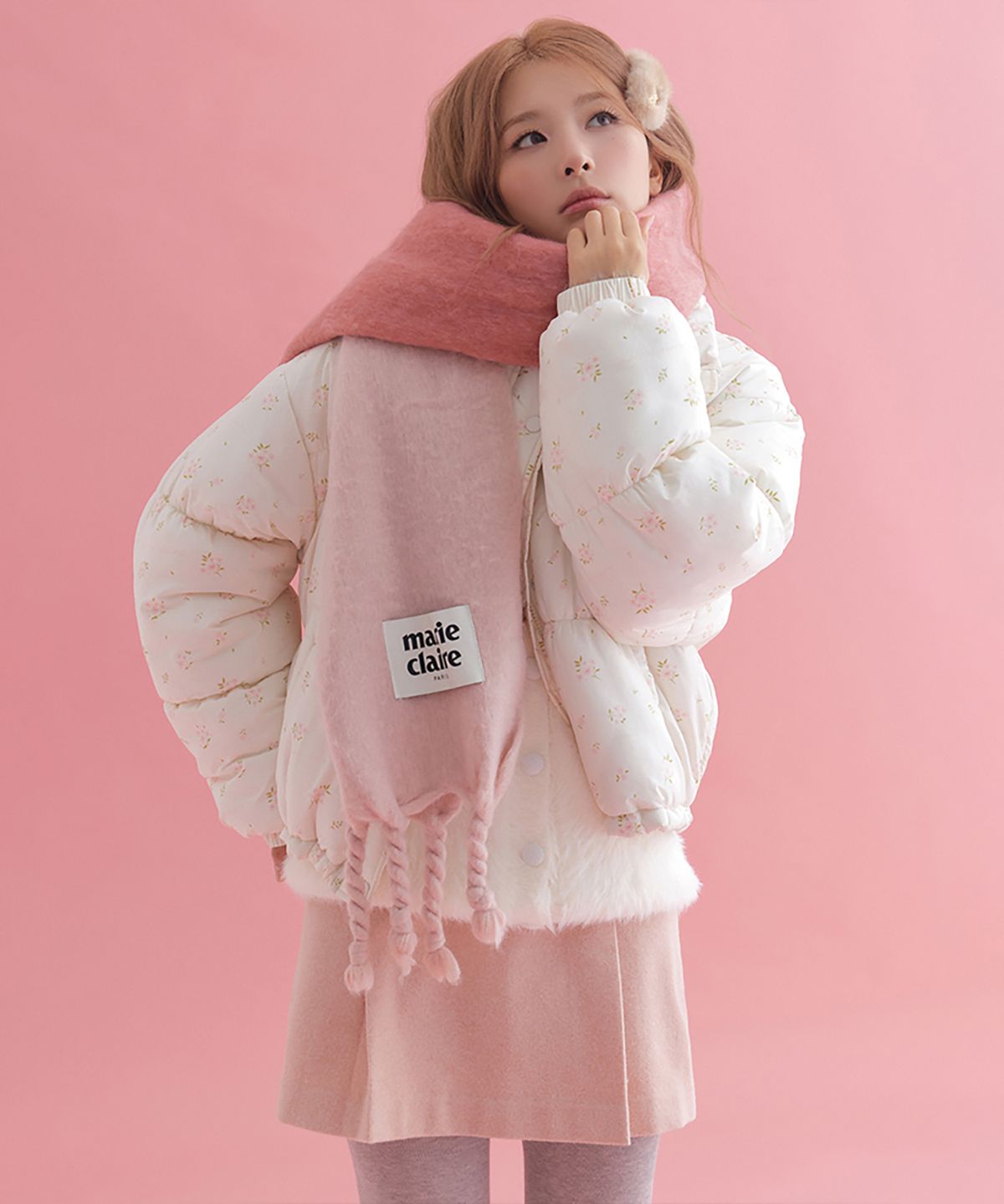 마리끌레르(MARIE CLAIRE) 컬러 그라데이션 머플러(MAGDSC05MPK)