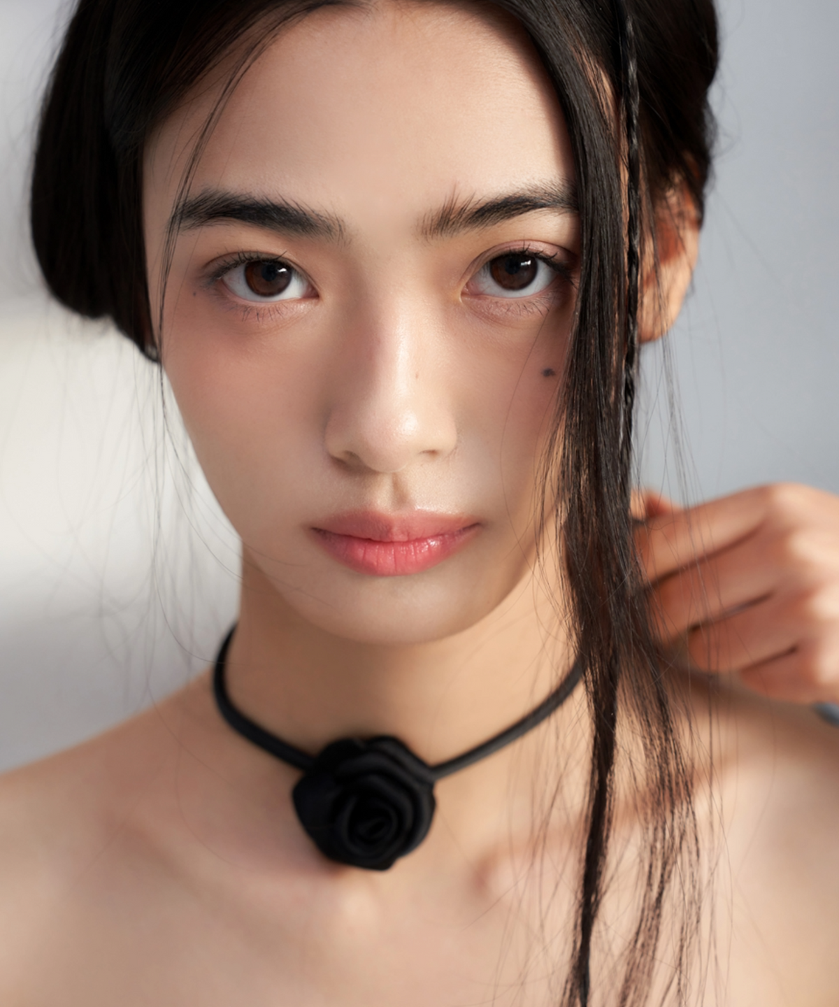 판타스틱 플래닛(FANTASTIC PLANET) black camellia string necklace